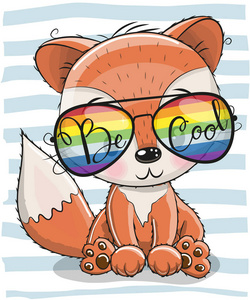 可爱的狐狸与太阳眼镜