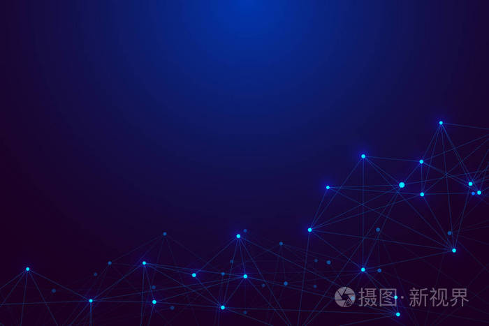 大数据可视化人工智能和机器学习的概念图形抽象的背景通信透视背景