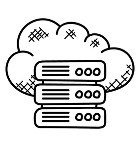 云网络服务器的涂鸦图标设计