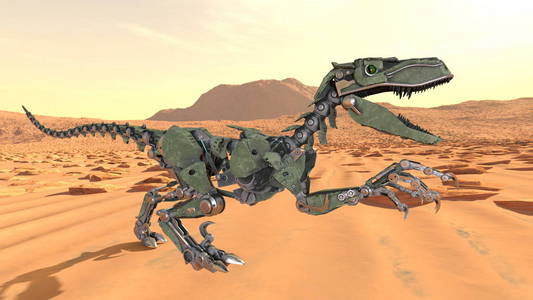机器人恐龙 3d cg 渲染
