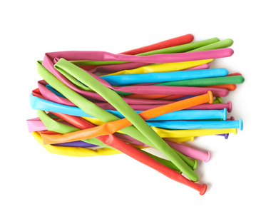 堆的孤立的瘪动物气球摄影图