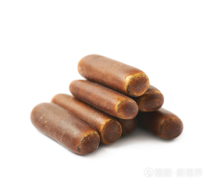 巧克力涂层的甘草根棍子