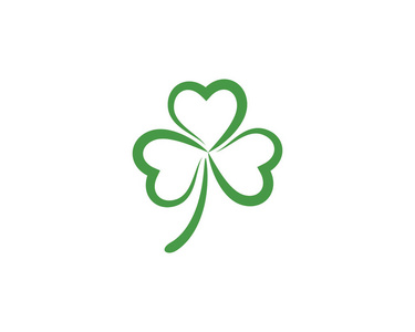 绿色三叶草叶标志模板设计矢量照片