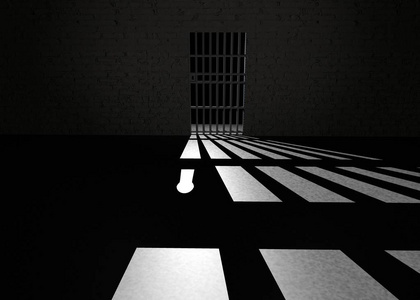 地面互动投影牢房在牢房里投影在地面上的阴影照片