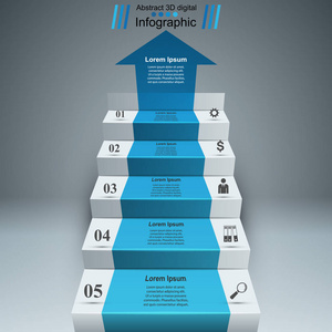 业务图表上通向成功的阶梯图片