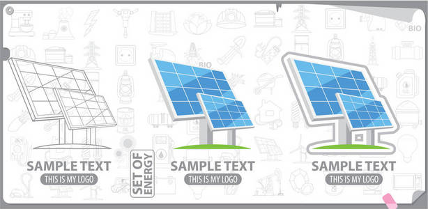 太阳能电池图标集
