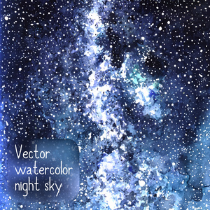 夜晚的天空，水彩纹理