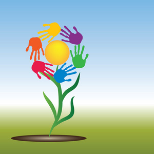 双手托起太阳图片