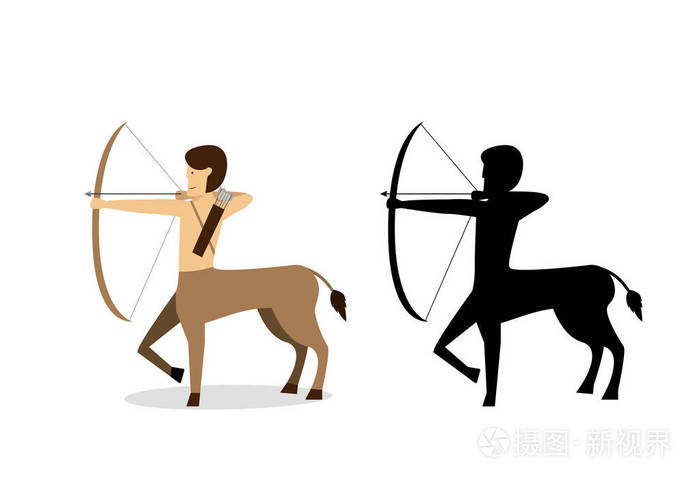 半人马射手在平和剪影样式载体