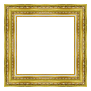 图片框架木金雕刻图案白色背景上孤立