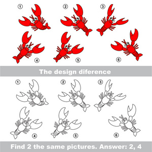 视觉的游戏。找到隐藏的几只龙虾