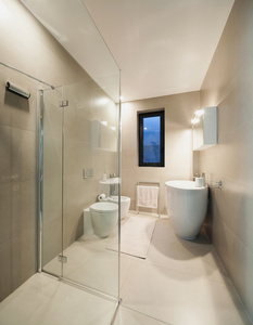 现代住宅的室内，浴室