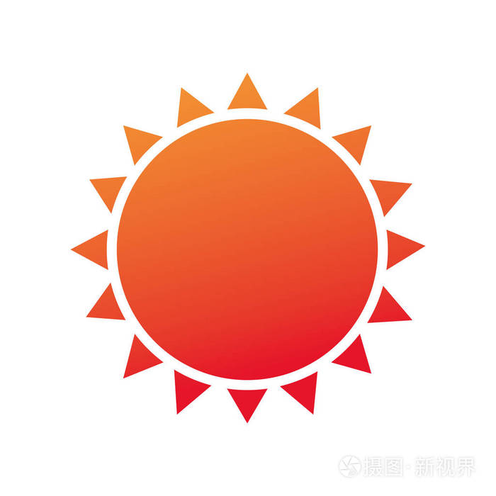 夏天太阳徽孤立的图标