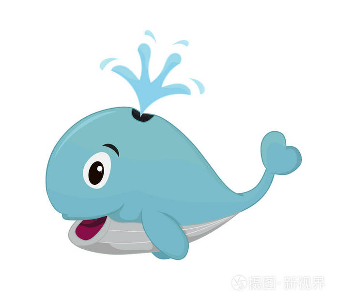卡通鲸鱼侧视图