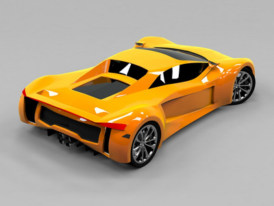 橙色跑车溢价。 概念设计。 fas的原型