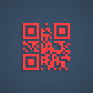 红色的 qr 码加密的 lorem ipsum 文本