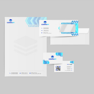 公司身份。专业商业品牌套件, 包括信函头网页横幅或页眉记事本和其他对象