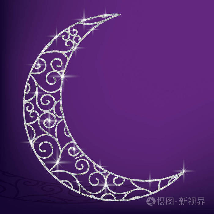 掐丝闪光月亮卡在矢量格式