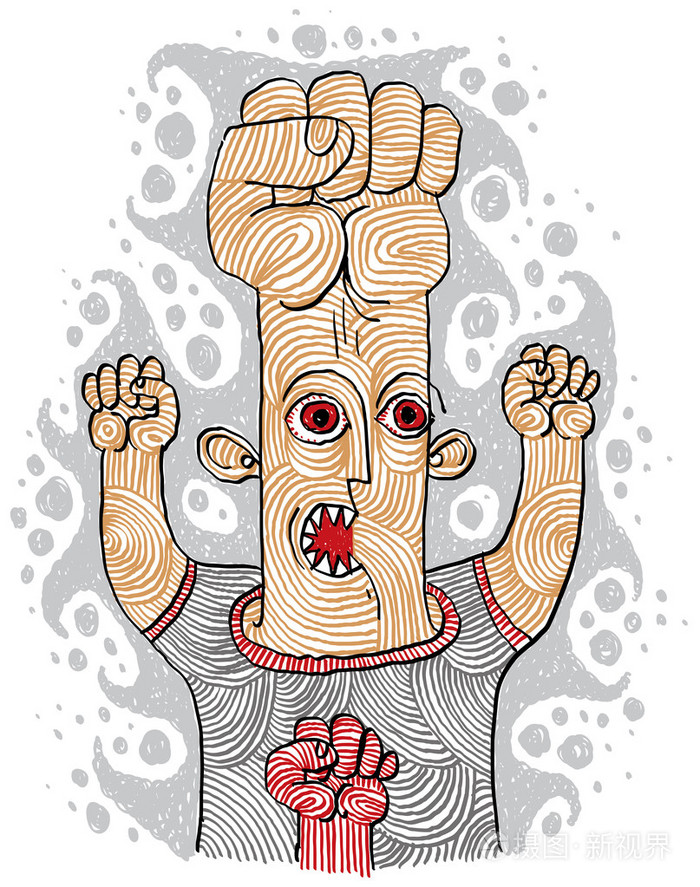 奇怪的人用拳头