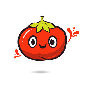 可爱的性格设计番茄脸