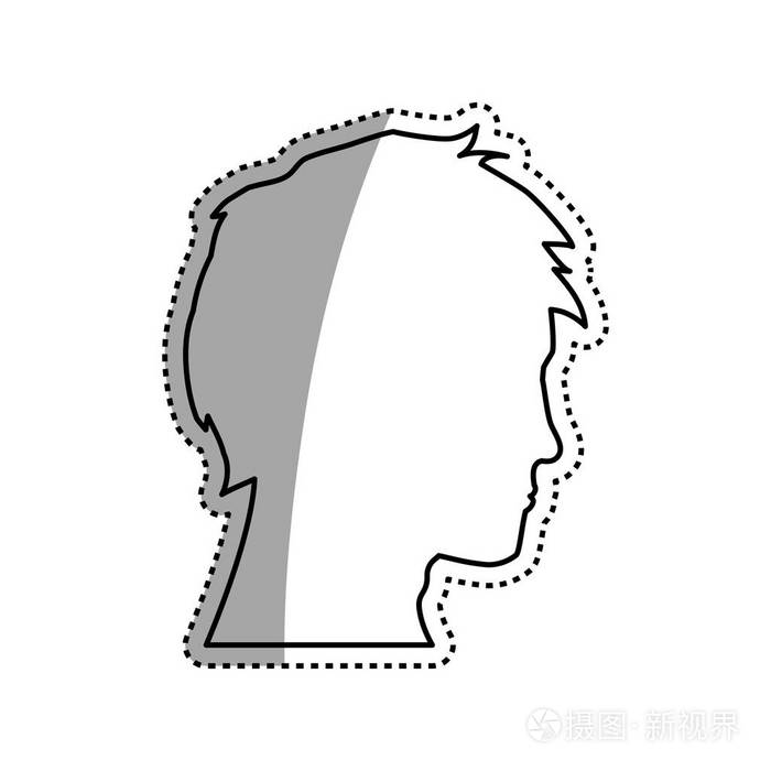 男子头部轮廓
