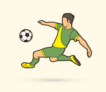 足球运动员翻筋斗踢, 头顶踢动作图形向量