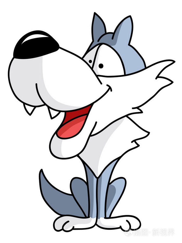 可爱卡通狼的插图