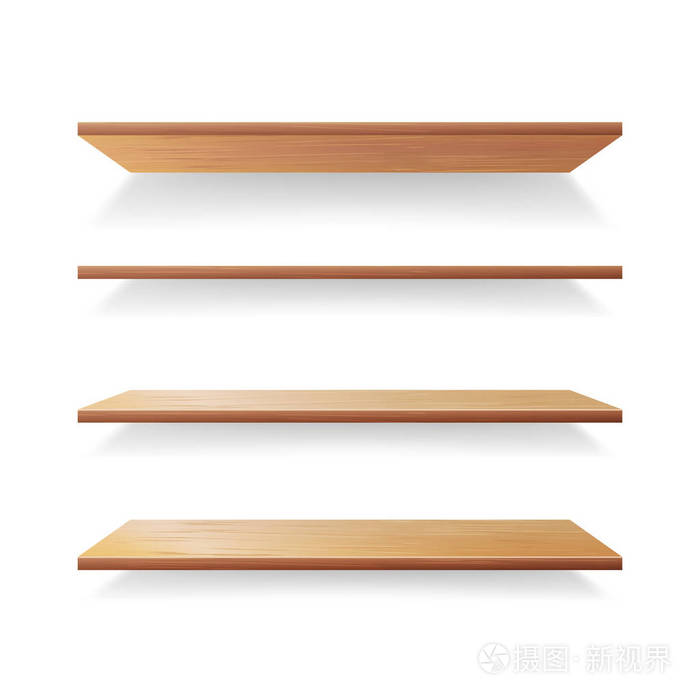 空木货架模板矢量集分离与阴影的白色背景上