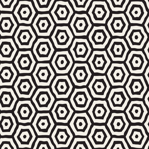 蜂窝格无缝的黑白相间的花纹与六角晶格.