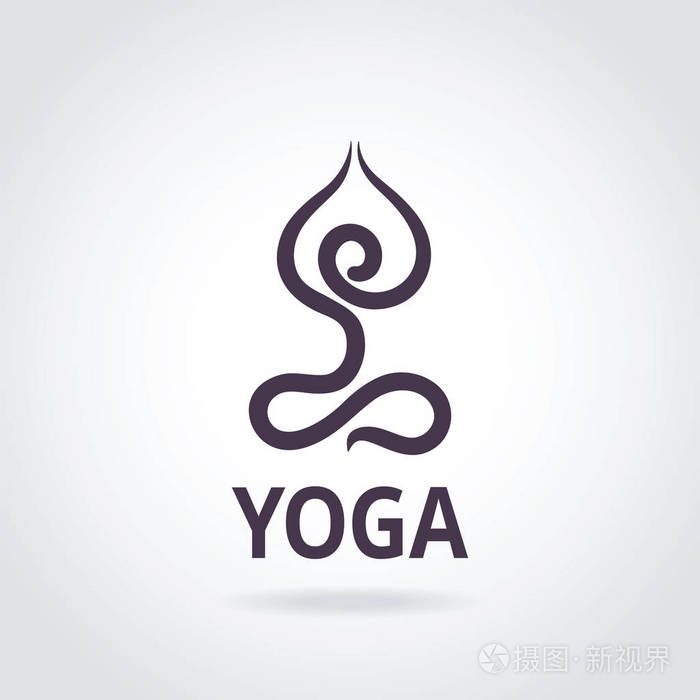 莲花的瑜伽姿势程式化的矢量图标