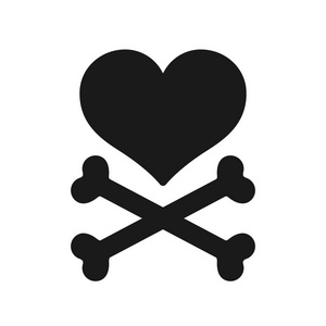 心十字骨标志图标海盗矢量插图照片