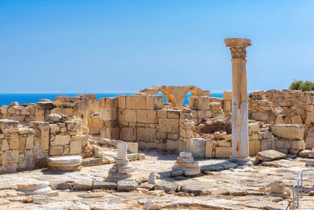 古代的 kourion 的废墟。利马索尔区。塞浦路斯