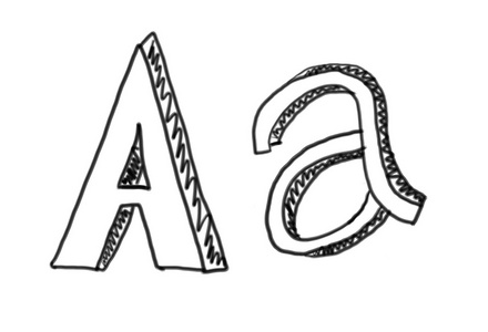 新绘图字母表字符的 A