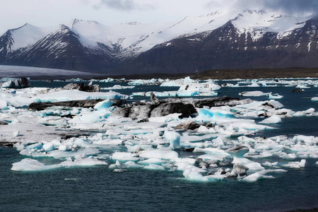 冰岛冰川，环礁湖 jokulsarlon