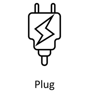 插头或电源线隔离矢量图标可编辑