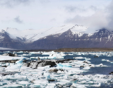 冰岛冰川，环礁湖 jokulsarlon