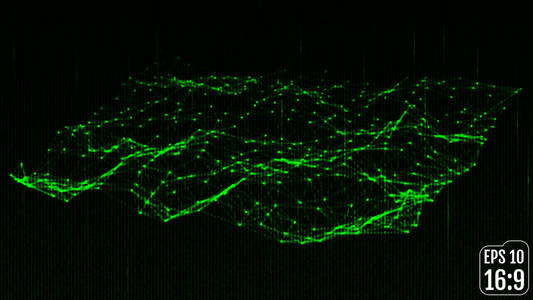 3d 渲染风景背景。网络空间景观网格。3d