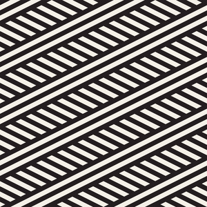 隔行扫描的平行条纹.矢量无缝的单色图案照片