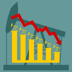 石油价格下跌图图。在图表栏上泵