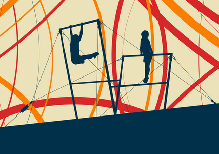 运动员体操运动员练习专业体操高低杠照片