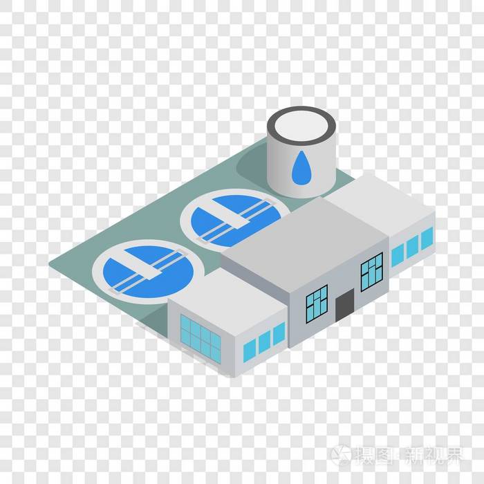 水处理建筑等距图标