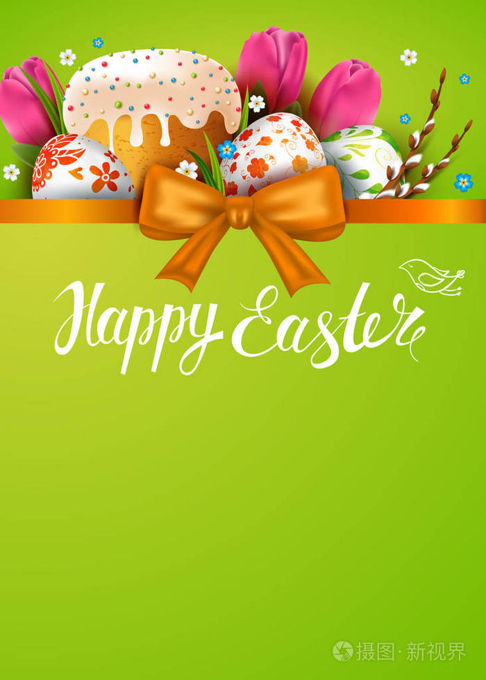 与彩蛋复活节贺卡插画-正版商用图片0phs44-摄图新视界