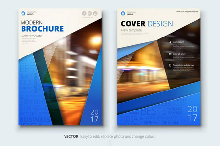 公司业务年度报告封面 小册子或传单设计。小叶演示文稿。目录与抽象的几何背景。现代出版海报杂志 布局模板。A4 大小