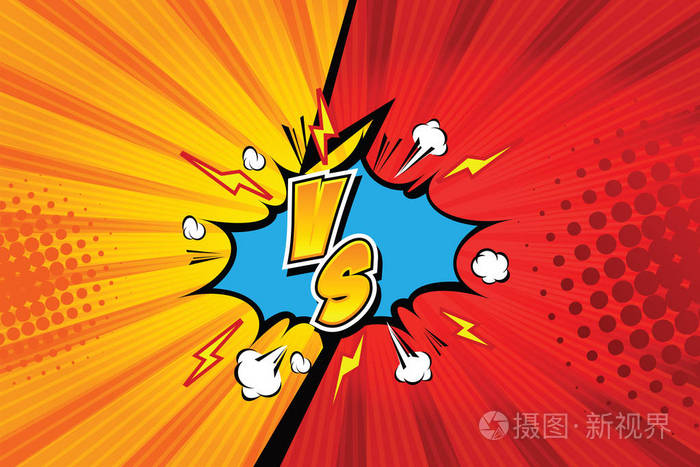 战斗背景漫画风格设计.矢量图