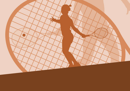 网球运动员女性矢量抽象
