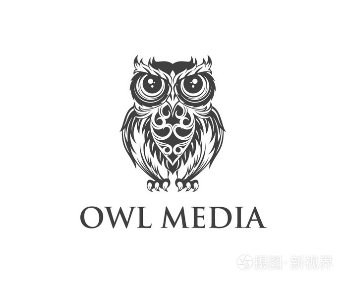 猫头鹰 logo 设计矢量模板.猫头鹰的插图矢量插画-正版商用图片0pi65f