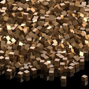 堆的金黄的多维数据集一个杂乱的房间里散落着一堆垃圾的插图.