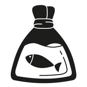 黑色和白色的鱼在塑料袋剪影照片