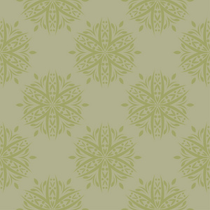 橄榄绿色花卉装饰品。纺织品和墙纸无缝图案