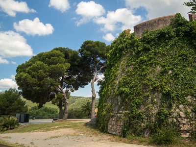 Castelldefels 城堡。照片的一部分的城堡, 一个非常旅游的地方在巴塞罗那